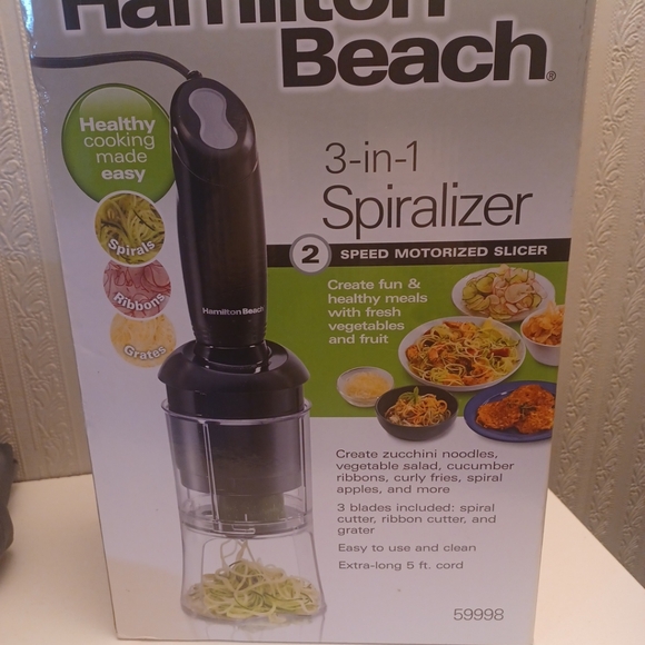 Hamilton Beach 3 In 1 Electric Spiralizer New Open Box - Picture 3 of 4